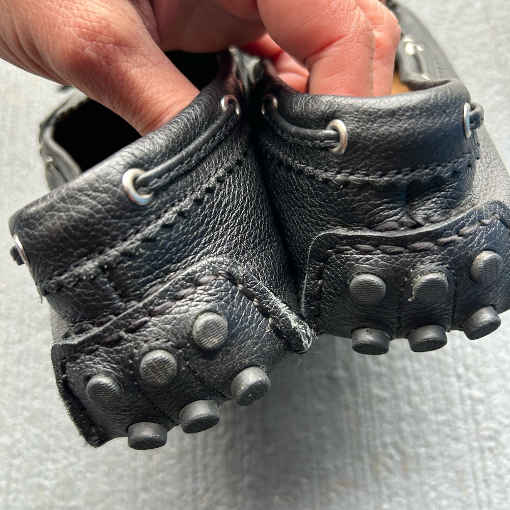 Coach Black Pebbled Leather Tassel Moccasins - Picture 5 of 10